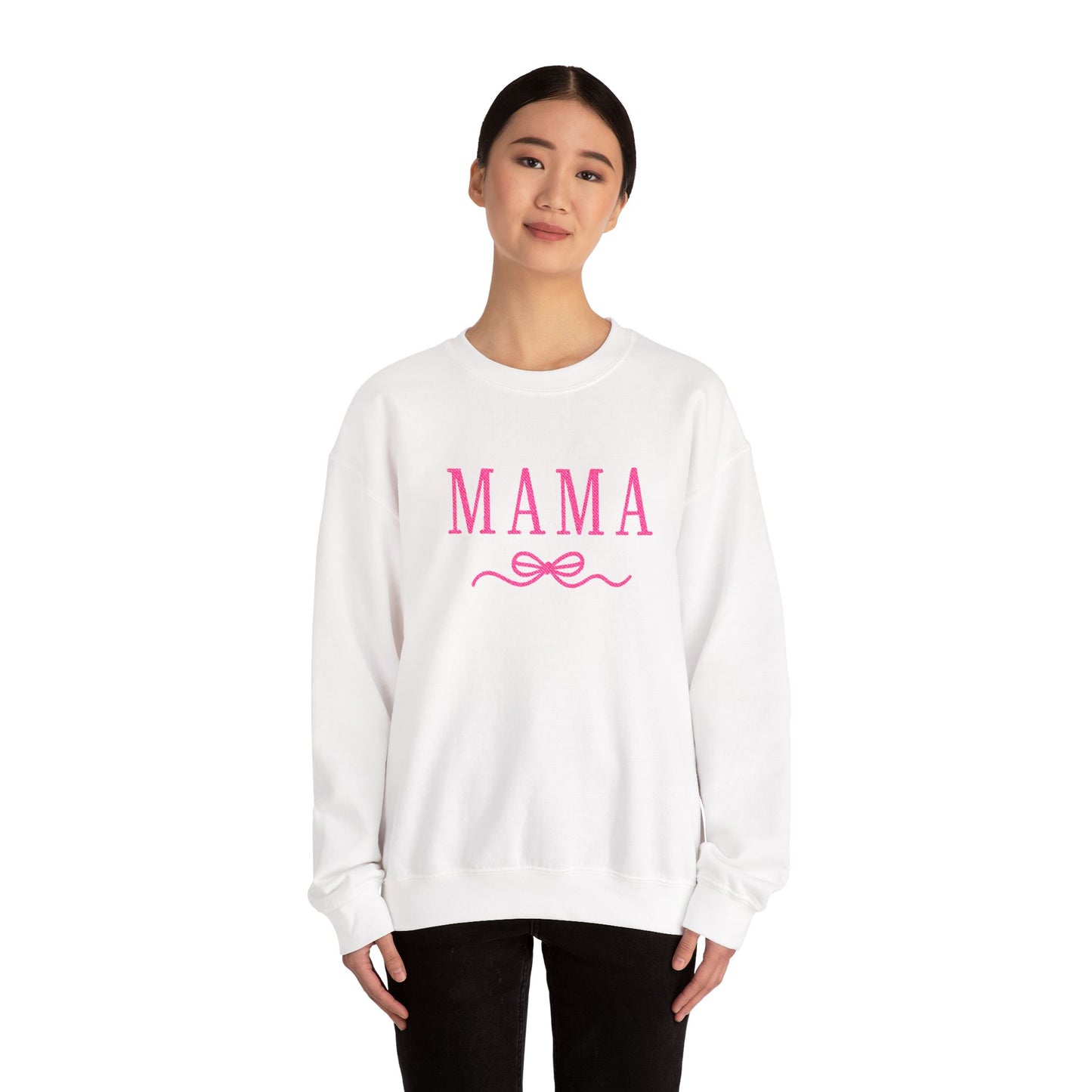 Mama Crewneck Sweatshirt — Pink Script "MAMA" Graphic | Mother’s Day Gift