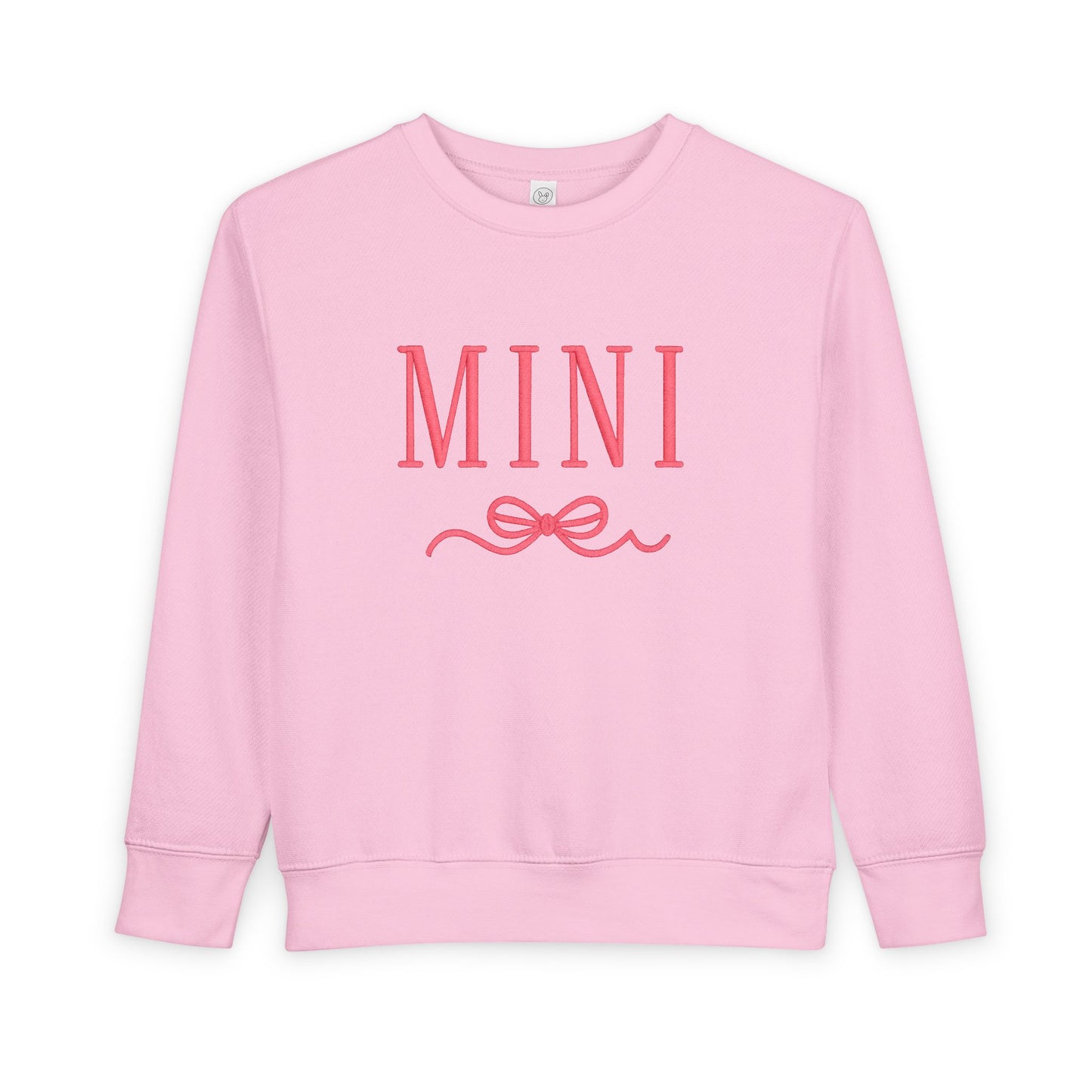 Mini Toddler Sweatshirt - Pink 'MINI' Bow Graphic