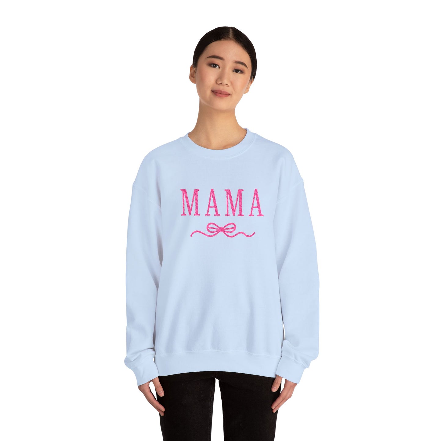 Mama Crewneck Sweatshirt — Pink Script "MAMA" Graphic | Mother’s Day Gift