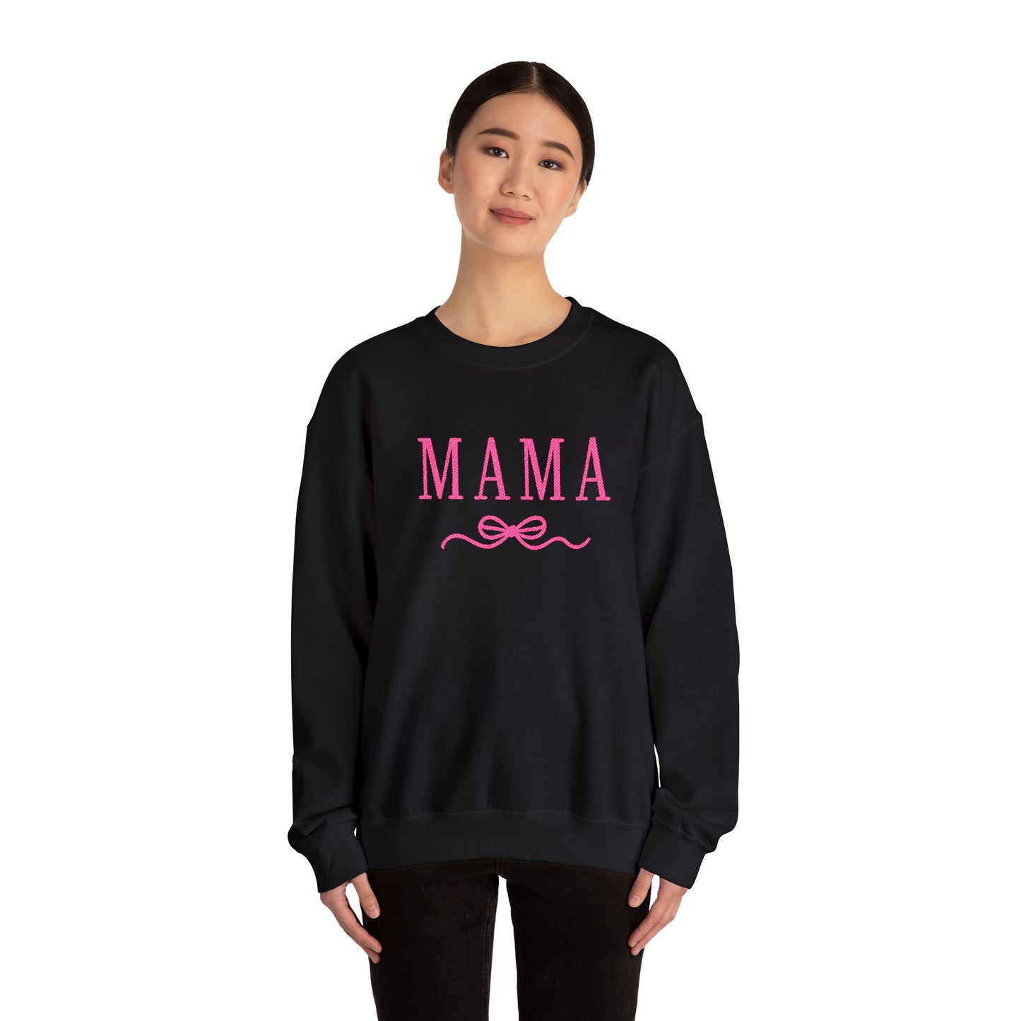 Mama Crewneck Sweatshirt — Pink Script "MAMA" Graphic | Mother’s Day Gift