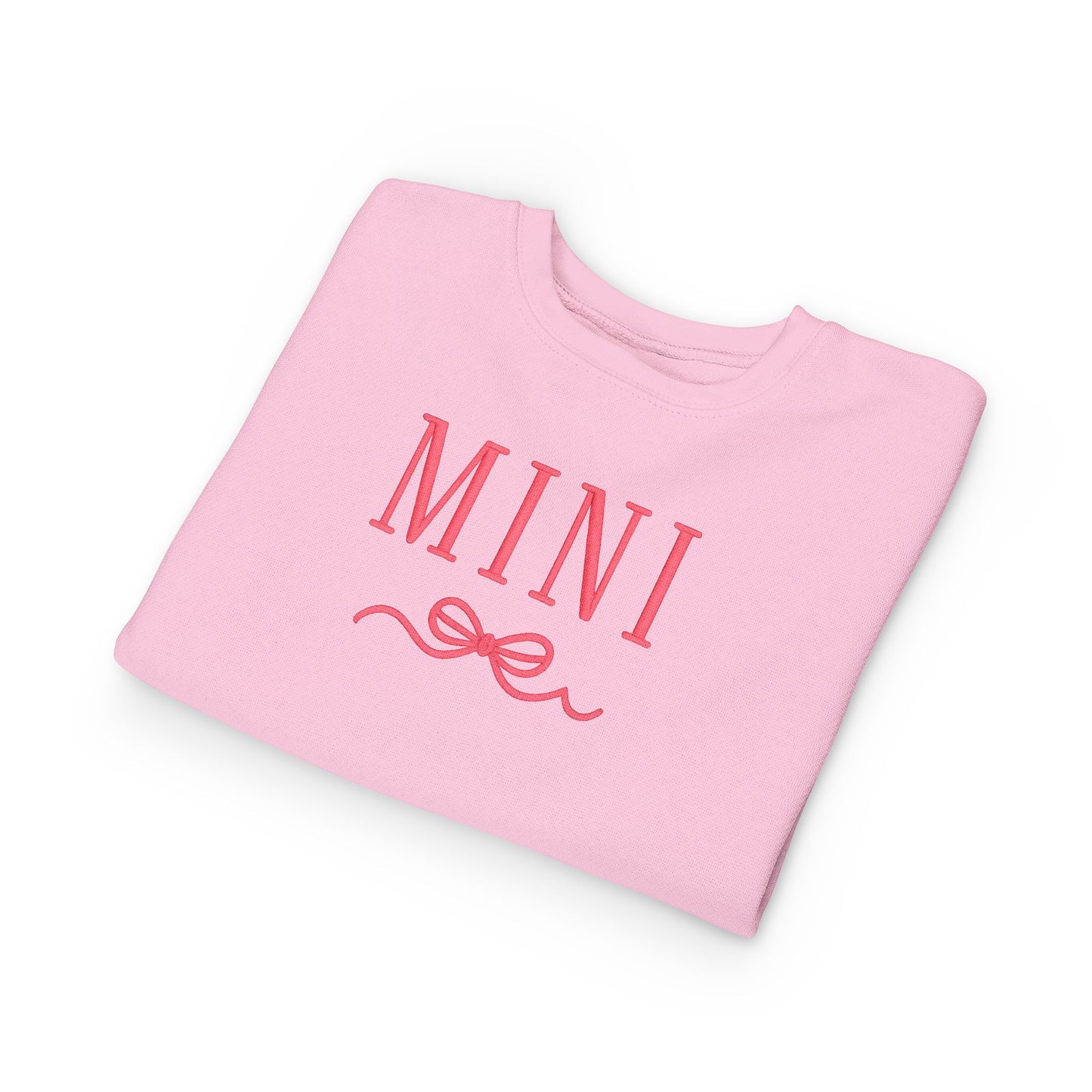 Mini Toddler Sweatshirt - Pink 'MINI' Bow Graphic