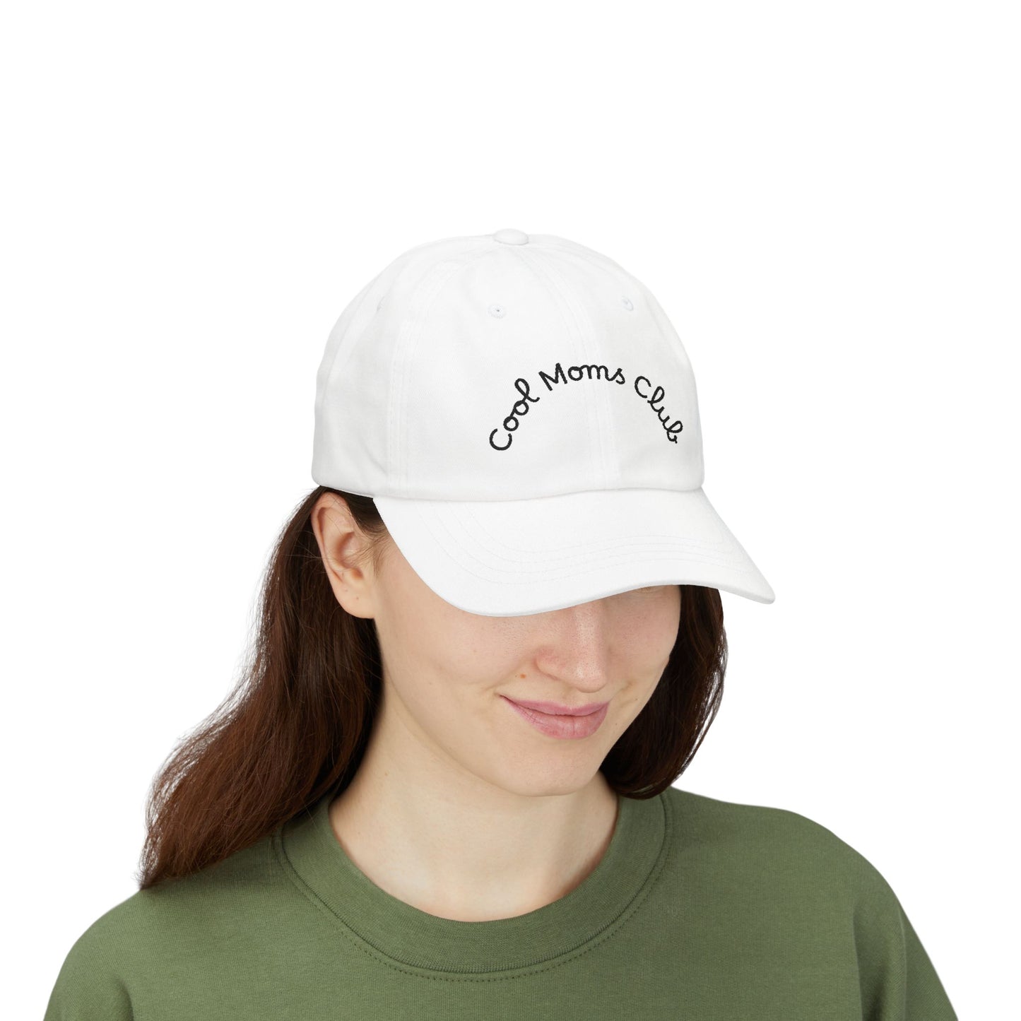 Cool Moms Club Dad Cap — Embroidered White Baseball Hat for Stylish Moms