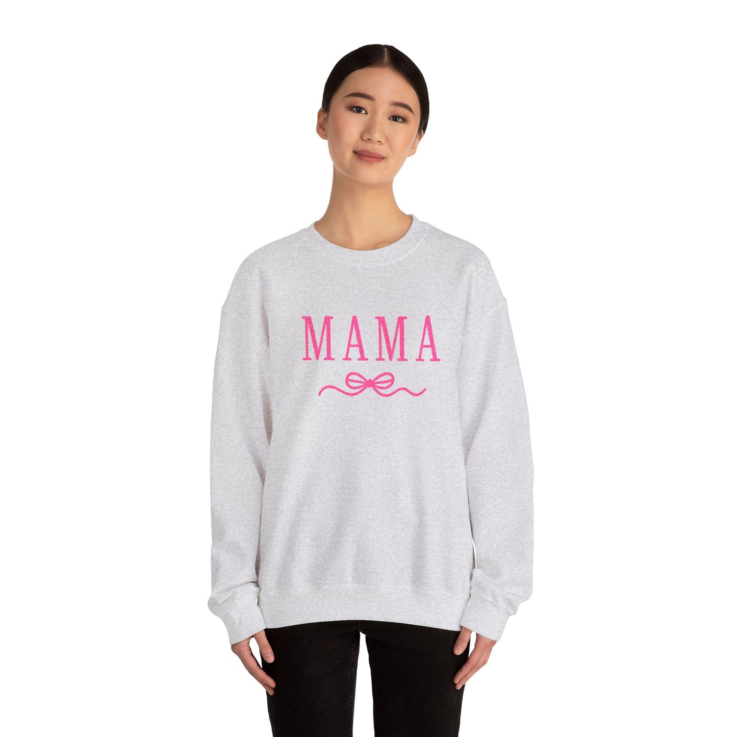 Mama Crewneck Sweatshirt — Pink Script "MAMA" Graphic | Mother’s Day Gift