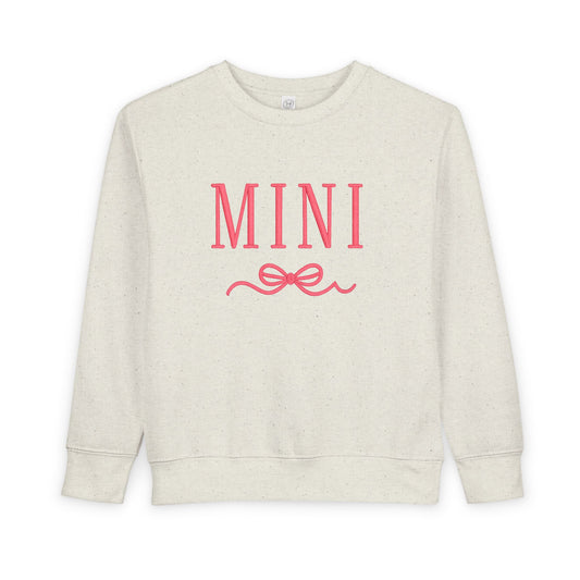 Mini Toddler Sweatshirt - Pink 'MINI' Bow Graphic