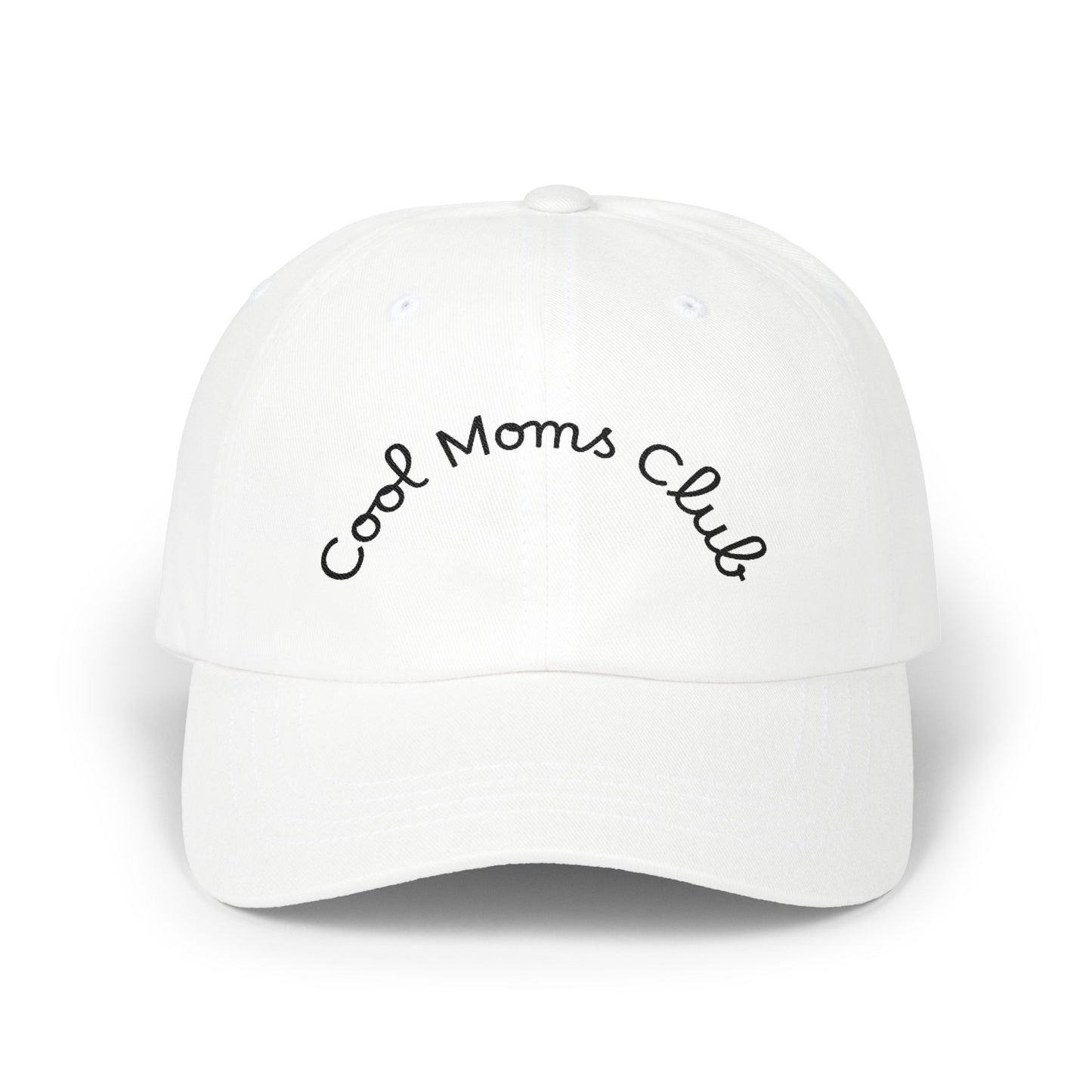 Cool Moms Club Dad Cap — Embroidered White Baseball Hat for Stylish Moms