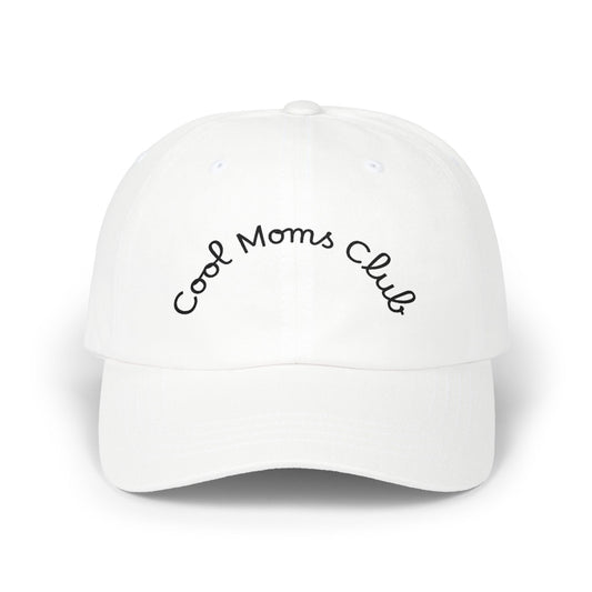 Cool Moms Club Dad Cap — Embroidered White Baseball Hat for Stylish Moms