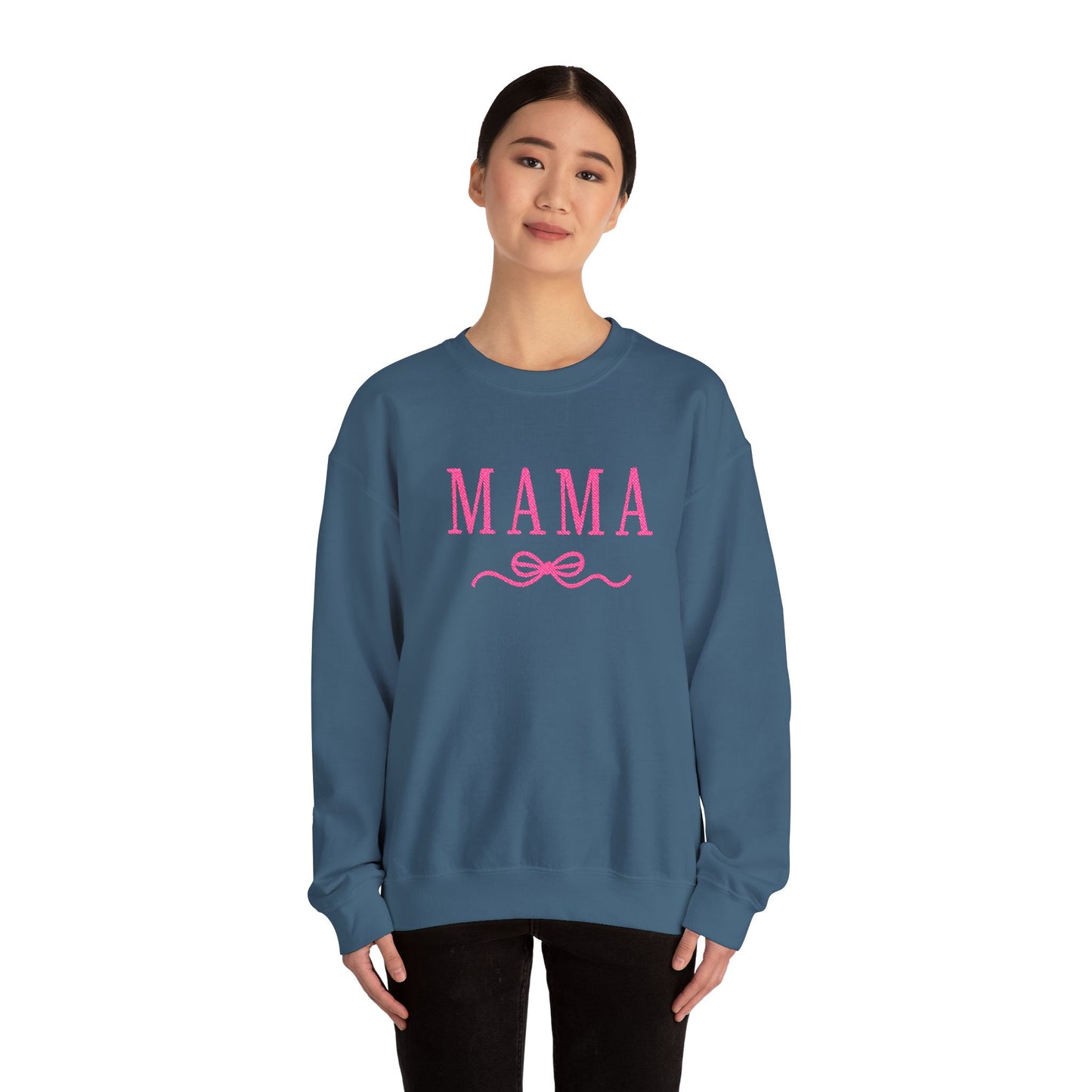 Mama Crewneck Sweatshirt — Pink Script "MAMA" Graphic | Mother’s Day Gift