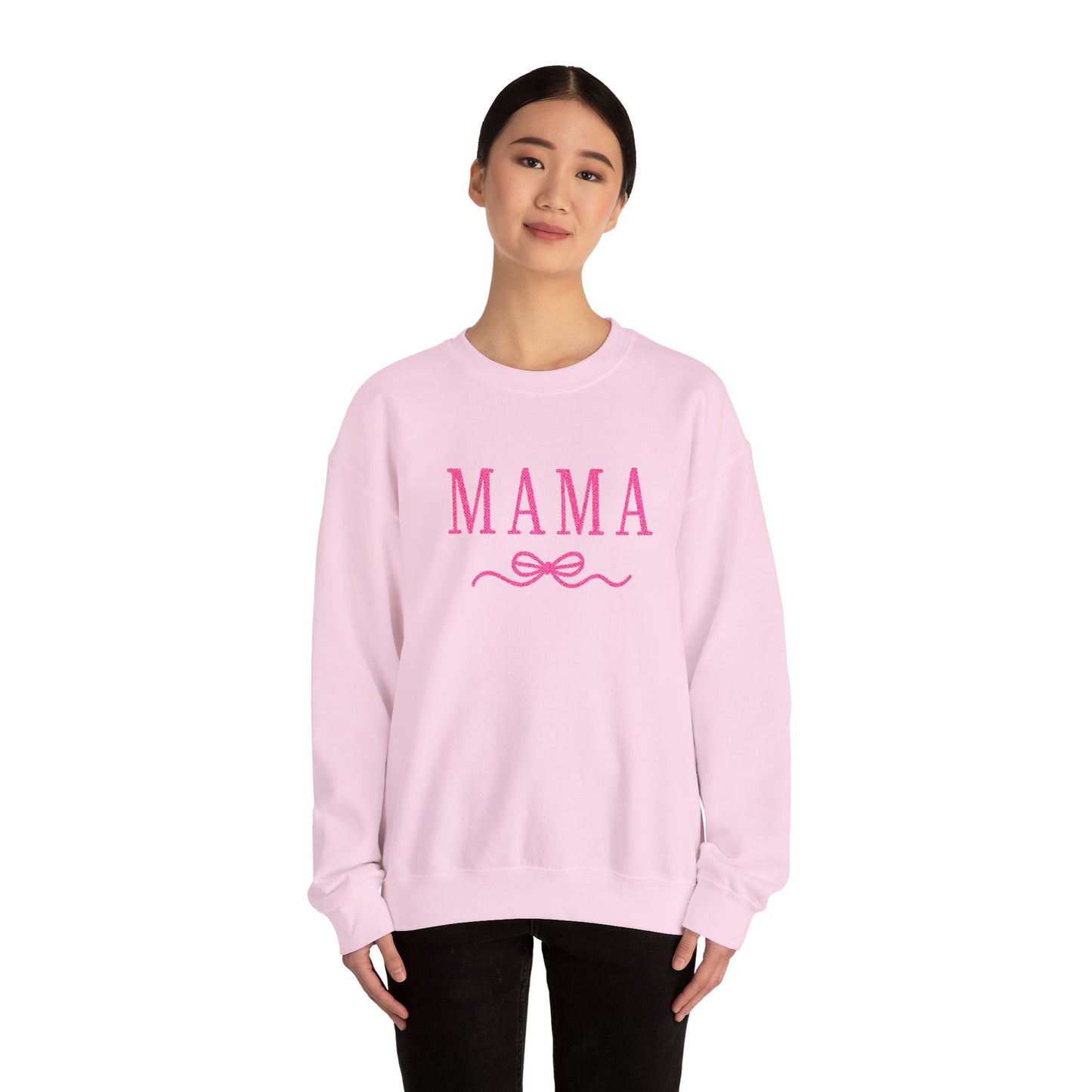 Mama Crewneck Sweatshirt — Pink Script "MAMA" Graphic | Mother’s Day Gift