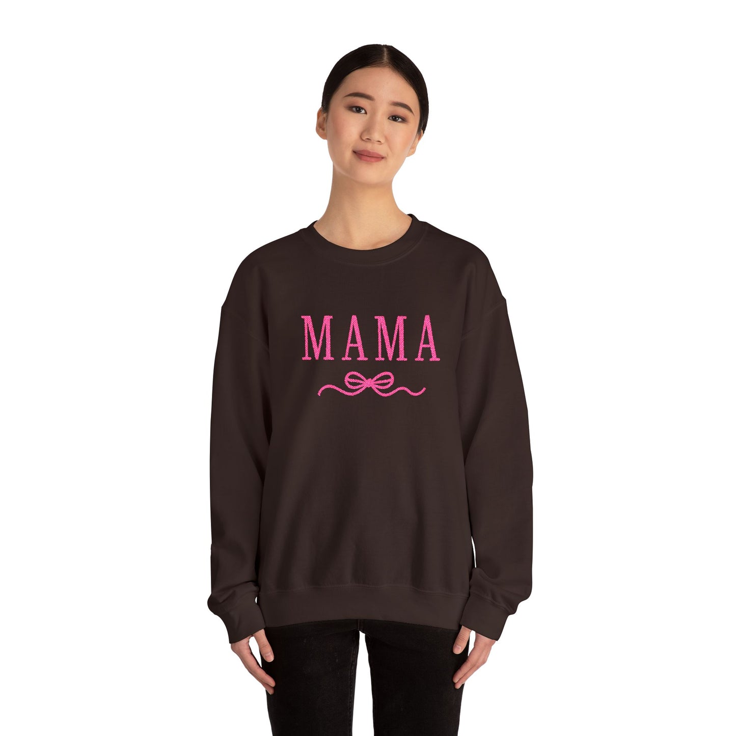Mama Crewneck Sweatshirt — Pink Script "MAMA" Graphic | Mother’s Day Gift